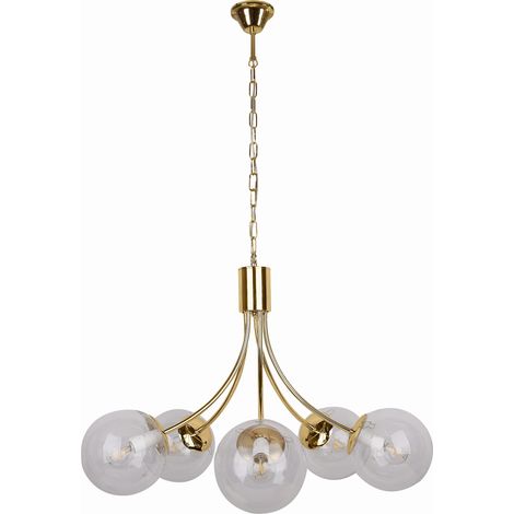 Lampadario Candellux DANI oro/vetro 5xE14 40W Ø60cm (1/2)