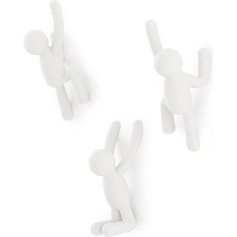 Porte-manteau mural blanc décoratif - Lot de 3 étagères 20 x 7,6 cm - Rangement élégant pour entrée et salon - Organisation et décoration murales (1/4)