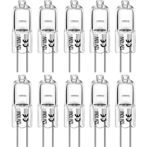 Ampoules halogènes G4 20W 12V T3 JC Type 2 broches de remplacement de la base pour le paysage sous le meuble Puck Light Track Lighting Dimmable (10Pack) [Classe énergétique C] (1/5)