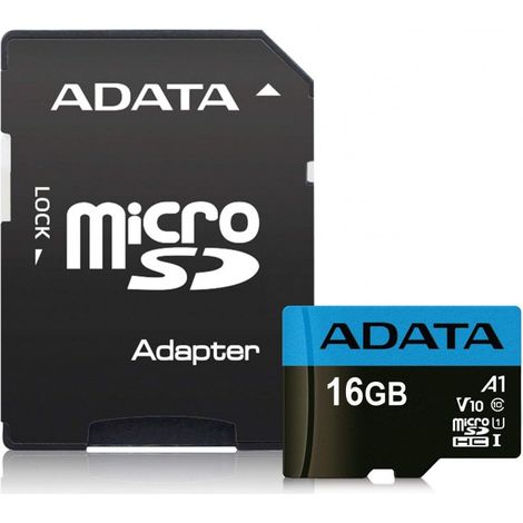 ADATA Premier AUSDH16GUICL10A1-RA1 Carte mémoire MicroSDHC/SDXC avec adaptateur de lecture jusqu’à 100 Mo/s (1/2)