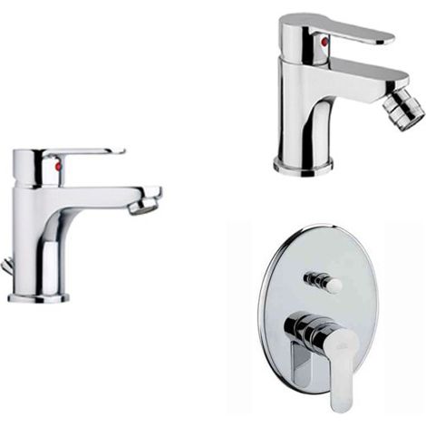 Composizione Blu, miscelatori lavabo, bidet e doccia con (1/4)