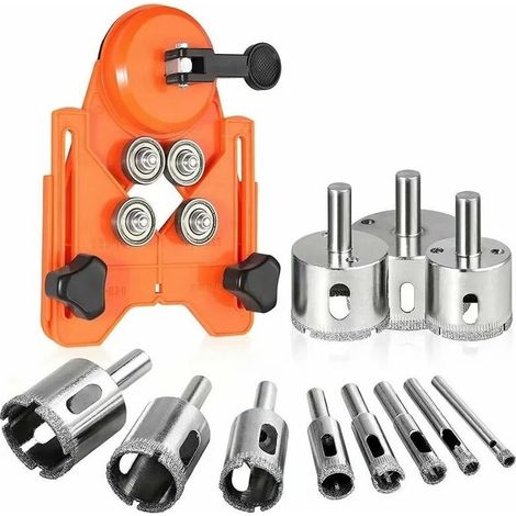 3-1/4" Diamond Hole Saw for Ceramic and Glass – 11-Piece Diamond Drill Bit Set – Suction Cup Base for Precise Drilling - 11 Pieces (1/5)