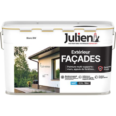Vernice multi-supporto per esterni facciate 2,5l - 165741 - Bianco Bw - Julien