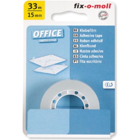 FIX-0-MOLL - 33mt x 15mm - NASTRO ADESIVO DA UFFICIO - COLORE TRASPARENTE
