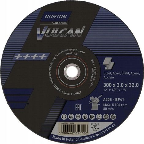 Escudo metálico acero NORTON VULCAN 300x3x32 INOX (1/2)