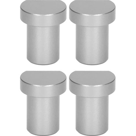 Lot de 4 butées de fin de course pour établi de menuiserie, multifonctionnelles, diamètre 20 mm, couleur argent. (1/5)