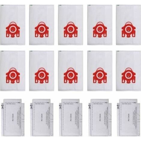 3D Efficiency FJM Sac Filtre Aspirateur pour HyClean Miele - y'a 10 Sacs,5 tampones filtrantes - 209077 Rouge (1/5)