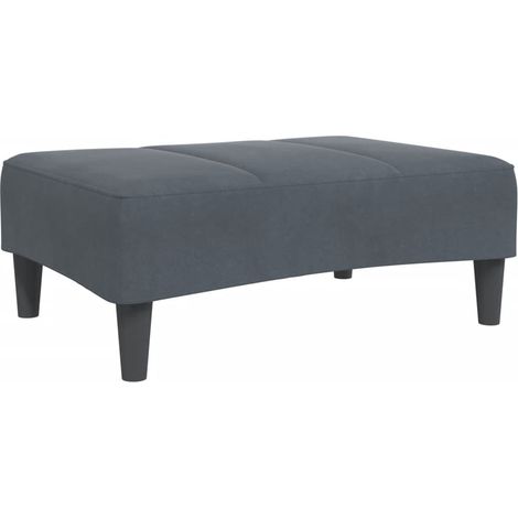 Repose-pied gris foncé 77x55x31 cm velours