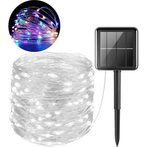 20 m lange Solar-Lichterkette mit 200 LEDs, IP44 wasserdicht, für den Außenbereich, Garten, Terrasse, Hochzeiten und Weihnachtsfeiern – mehrfarbig (1/4)