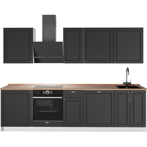 Cucina componibile Fame-Line, Oro-antracite rustico/Bianco, 280 cm, PL Rovere, Vicco (1/5)