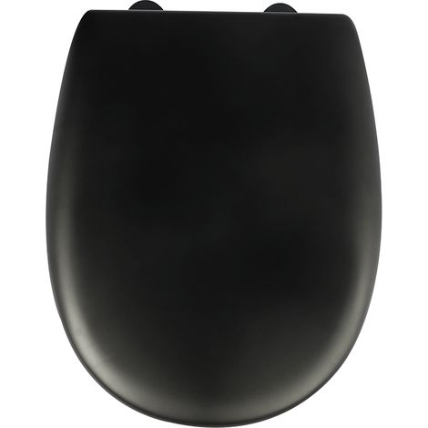 Abattant de toilette en MDF peint, noir (1/5)