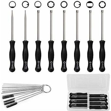 8-teiliges Vergaser-Einstellschraubendreher-Set von ToWinle für Motorreinigung und -reparatur, geeignet für die meisten 2-Takt-Motoren (8 Schraubendreher mit Etui und Nadeln) (1/5)