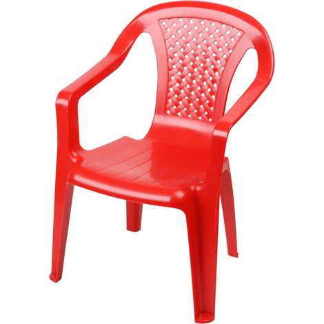 Silla para niños en PVC rojo 35x52x37cm (1/2)
