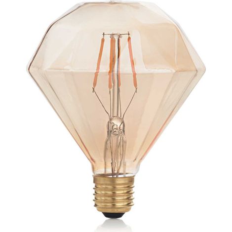 10 Lampadine Led Diamond E27 4 Watt 2200 K 380 Lm Vintage Ambra