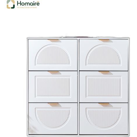 Colonnes de rangement blanc avec couchage coulissant en mdf 118 x 25 x 115 cm HOMAIRE (1/5)