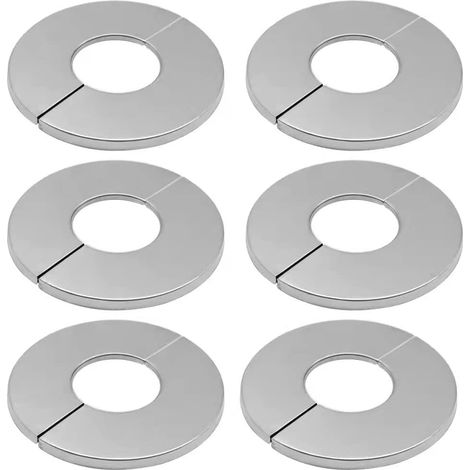 6 Pièces 22mm Diamètre Rosace Robinet Cache Robinet de Acier Inoxydable Convient Soupape Cache Tuyaux Pour Les Douches,Les Tuyaux,Les Robinets(Argent) (1/5)