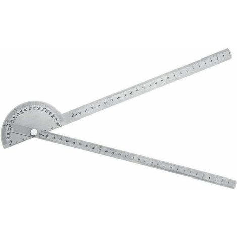 Goniometro a testa tonda, goniometro in acciaio inossidabile, righello di misurazione del braccio a testa tonda, per ingegneri, misurazione dell'angolo, disegno degli studenti (1/5)