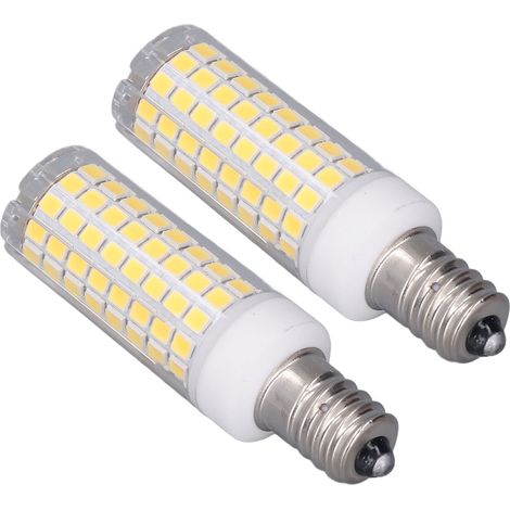 Lot de 2 ampoules LED maïs 102 LED 10 W à intensité variable, culot E12 en céramique PC, économie d'énergie, pour éclairage domestique, 100-120 V CA, lumière naturelle (1/5)