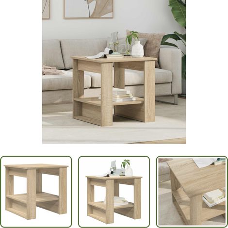 Wohnzimmer Couchtisch - Couchtisch Sonoma-Eiche 51 x 50 x 50 cm Holzwerkstoff (1/5)