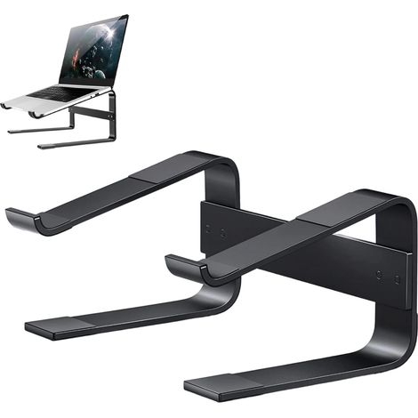 Support pour ordinateur portable, double support pour ordinateur portable avec support, support ergonomique pour ordinateur de bureau (1/5)