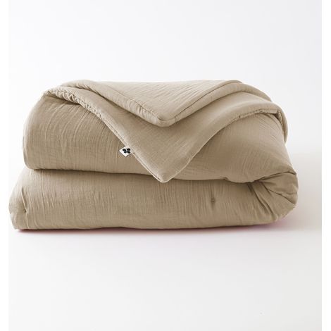 Édredon 150 x 150 cm – Double Gaze de Coton – GAÏA Ficelle