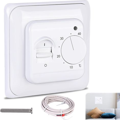 Raumthermostat für Fußbodenheizung mit Fühler: 230V 16A Einbauthermostat für Fußbodenheizung, einstellbares Raumthermostat von 5 bis 40 °C (1/5)