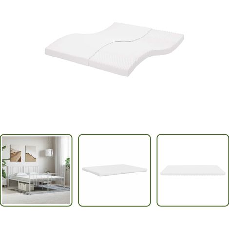 vidaXL Härtegrad 20 ILD - Schaumstoffmatratze Weiß 160x220 cm 7-Zonen Härtegrad 20 ILD (1/5)