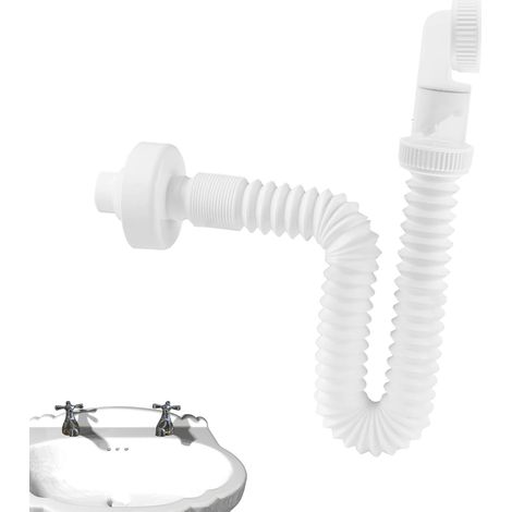 Tuyau d'évacuation flexible étanche et anti-odeurs Siphon réglable à 360° pour cuisine, salle de bain, buanderie, douche, camping-car, bateau, jardin et usage commercial (1/5)