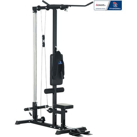 Krafttrainingsstation – .fr x FFHandball – Seilzugstation, Brustzug, Hantelbank (1/5)