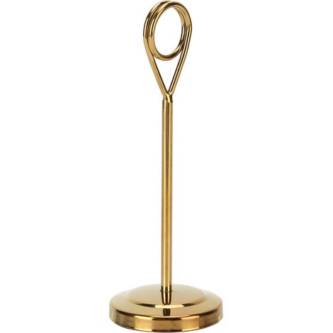 Porte-numéro de table en acier inoxydable durable, résistant à la décoloration et léger, avec pince photo, pour hôtels et restaurants, 15,5 cm, doré (1/5)