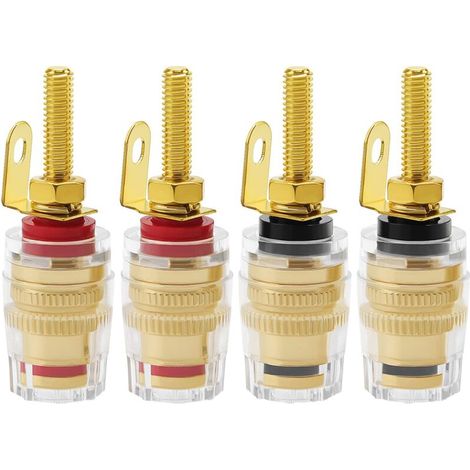 Fiches bananes 4 mm pour haut-parleur amplificateur. (1/5)