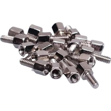 Lot de 30 vis à six pans creux for connecteurs DB9, DB15, DB25, RS232 et VGA. Écrous hexagonaux inclus. Support de plaque de fixation for connecteur série COM. Goujon de fixation.(D) (1/5)