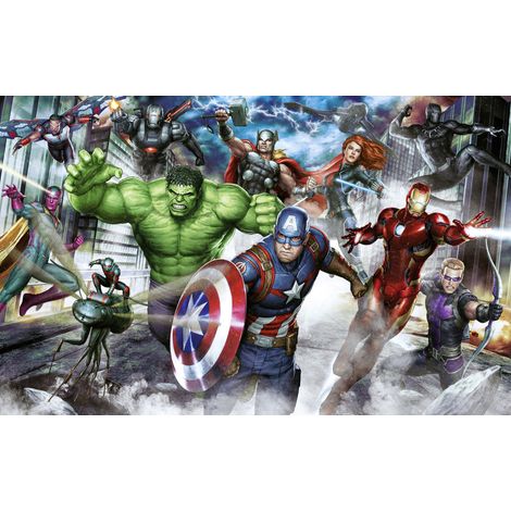 Papier peint panoramique - Marvel Avengers Assemble - Taille: 400 x 250 cm