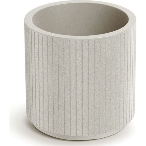 Pot de Fleurs Rond TCR40-101GR - Sable - 30 cm - Plastique Résistant - Idéal Jardinage