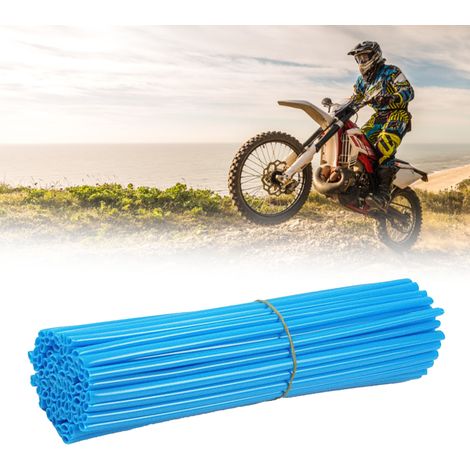 72 pièces enveloppes de rayons de vélo décoratives bleues universelles pour VTT, vélo tout-terrain et enfant (1/5)