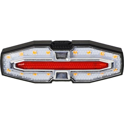 Kompaktes Fahrradrücklicht, zweifarbige Nachtbeleuchtung, regendicht, USB-aufladbar, mit Fernbedienung und Blinkern.
