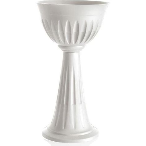 Vase colonne blanc 43 cm – Résine résistante aux chocs – Usage intérieur et extérieur – Design élégant pour tous les environnements – Bama