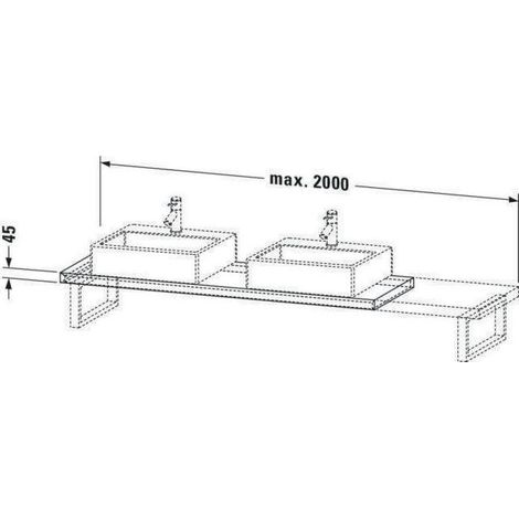 Duravit Konsole Cpmpact L-Cube 80-200x48cm, 2 A., Stär 4.5cm, Tau matt (1/4)