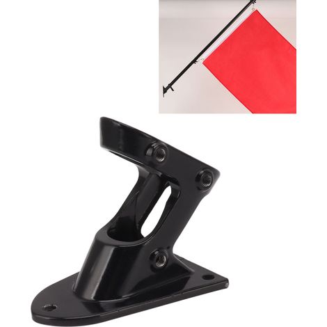 Socle de support pour drapeau en aluminium allié double trou antirouille robuste avec fixation cachée et base épaisse pour usage extérieur (1/5)