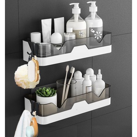 Lot de 2 Etagère Douche,Serviteur de Douche sans Perçage, Paniers Rangement D'organisateur de Douche Mural (1/5)