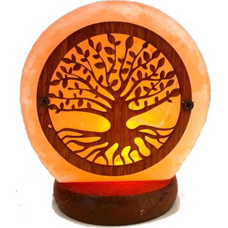Lampada di Sale Himalayano USB Rosa naturale a forma di Albero della Vita 600gr
