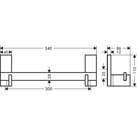 Barre de fixation AXOR UNIVERSAL nickel poli