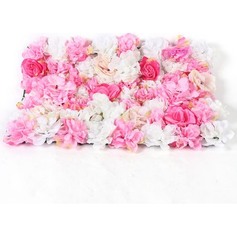 8 Stück 60x40cm Künstliche Blumenwand Rosenwand künstliche Blumenwandpaneele Wandplatte Hochzeit Partei Dekor Kunstblumenwand (1/5)