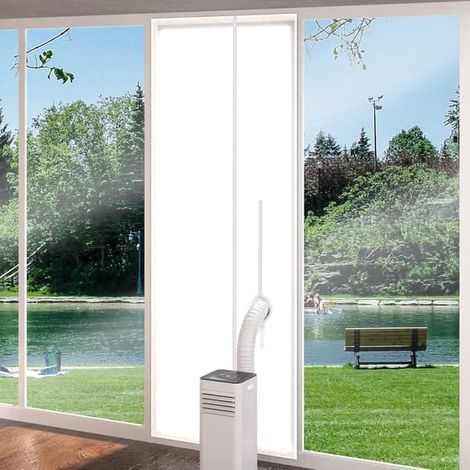 Türdichtung für mobile Klimaanlagen mit Reißverschluss zur Montage an Balkontüren, 90 x 210 cm, weiß (1/5)