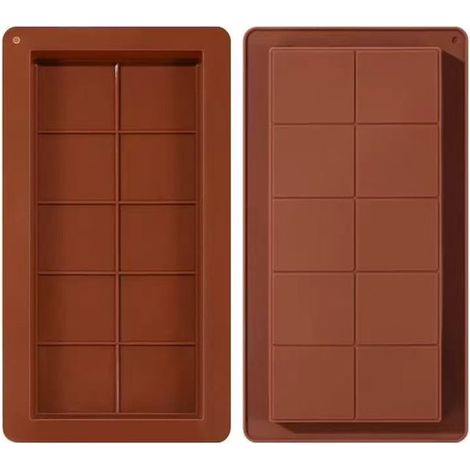 Moules à pâtisserie en silicone - Moules à chocolat - Réutilisables - Silicone - Marron - Grandes pièces de chocolat (1/5)
