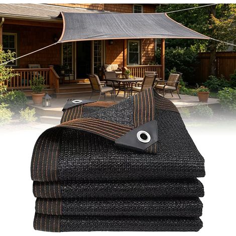 Voile d'ombrage rectangulaire 2x3m, 80% protection UV, avec œillets, pour terrasse, serre, poulailler. (1/5)
