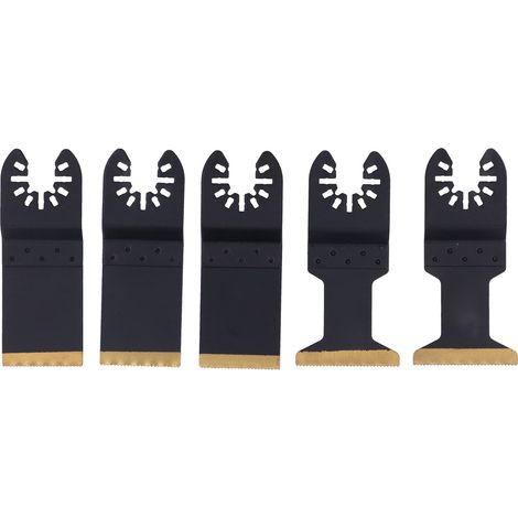 Ensemble de 5 lames oscillantes universelles professionnelles plaquées titane pour la découpe du métal (1/5)