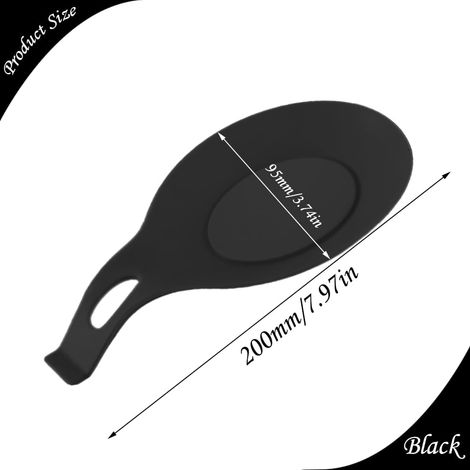 2-teiliger Silikon-Löffelhalter, Küchenlöffelhalter, multifunktionaler Silikon-Löffelhalter, beheizbarer Löffelhalter für Küche, Haushalt und Gastronomie (schwarz)