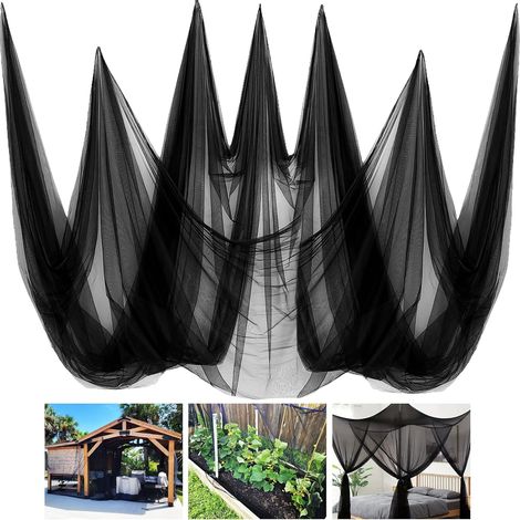 Moustiquaire robuste 3 x 6 m - Moustiquaire de jardin multifonctionnelle pour préserver l'intimité du balcon, protéger les plantes et créer une barrière sur la terrasse