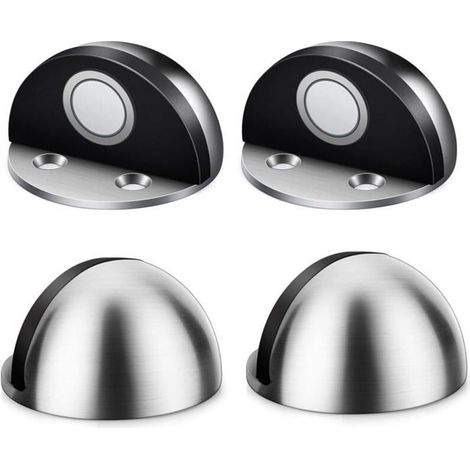HONORNIC - 4-Piece Magnetic Door Stopper Set, Stainless Steel Door Stoppers with Mounting Screws and 3M Adhesive (1/5)